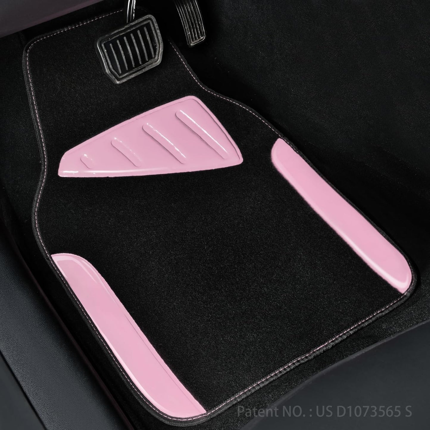 CAR PASS Waterproof Universal Fit Car Floor Mats, Faux Leather Car Carpet Mats, Black Car Mats with Anti-Slip Nibbs Backing & Driver Heel Pad Fit for SUV,Vans,sedans, Trucks,Set of 4pcs(All Black)