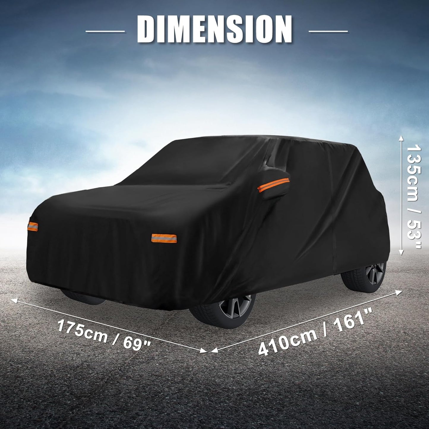 X AUTOHAUX Car Cover for Honda Civic Sedan/Coupe 210D-PU Outdoor Full Car Cover All Weather with Door Zipper for Waterproof Windproof Sun Rain Snow Protection