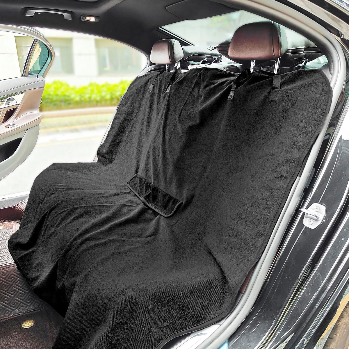 Waterproof Sweating Car Seat Cover for Post Gym Workout, Running, Swimming, Beach and Hiking, Universal Fit Non-Slip Towel Bucket Seat Protector for Cars SUV Trucks, Machine Washable (Grey)