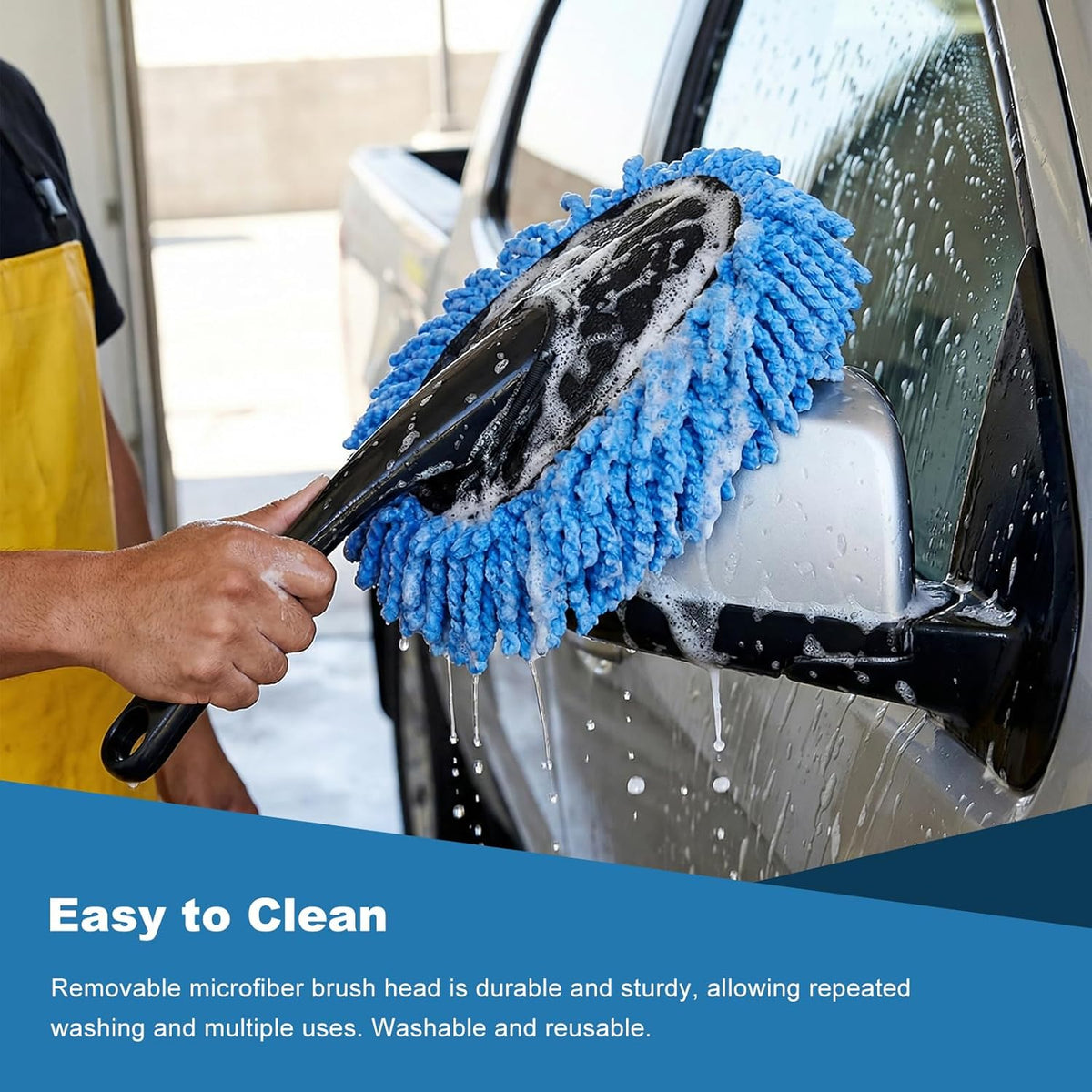 Car Dash Duster Brush, Super Soft Microfiber Duster Auto Dashboard Dust Detailing Tool, Multifunctional Scratch Free Dash Dust Cleaning Brush for Vehicle Home Kitchen (Blue)