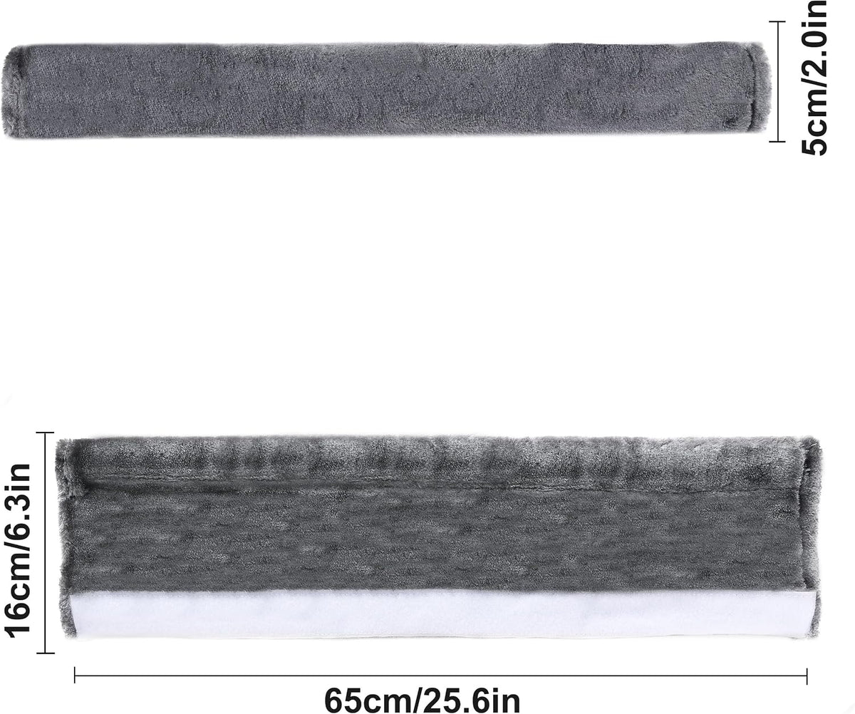 Amooca Soft Faux Fur Universal Fit Seatbelt Cover Car Truck SUV Airplane Seat Belt Shoulder Pad for Carmera Backpack Straps Neck Cushion Protector 2 Pack 10.5in Dark Gray