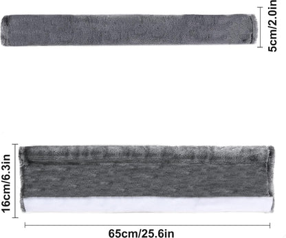 Amooca Soft Faux Fur Universal Fit Seatbelt Cover Car Truck SUV Airplane Seat Belt Shoulder Pad for Carmera Backpack Straps Neck Cushion Protector 2 Pack 10.5in Dark Gray