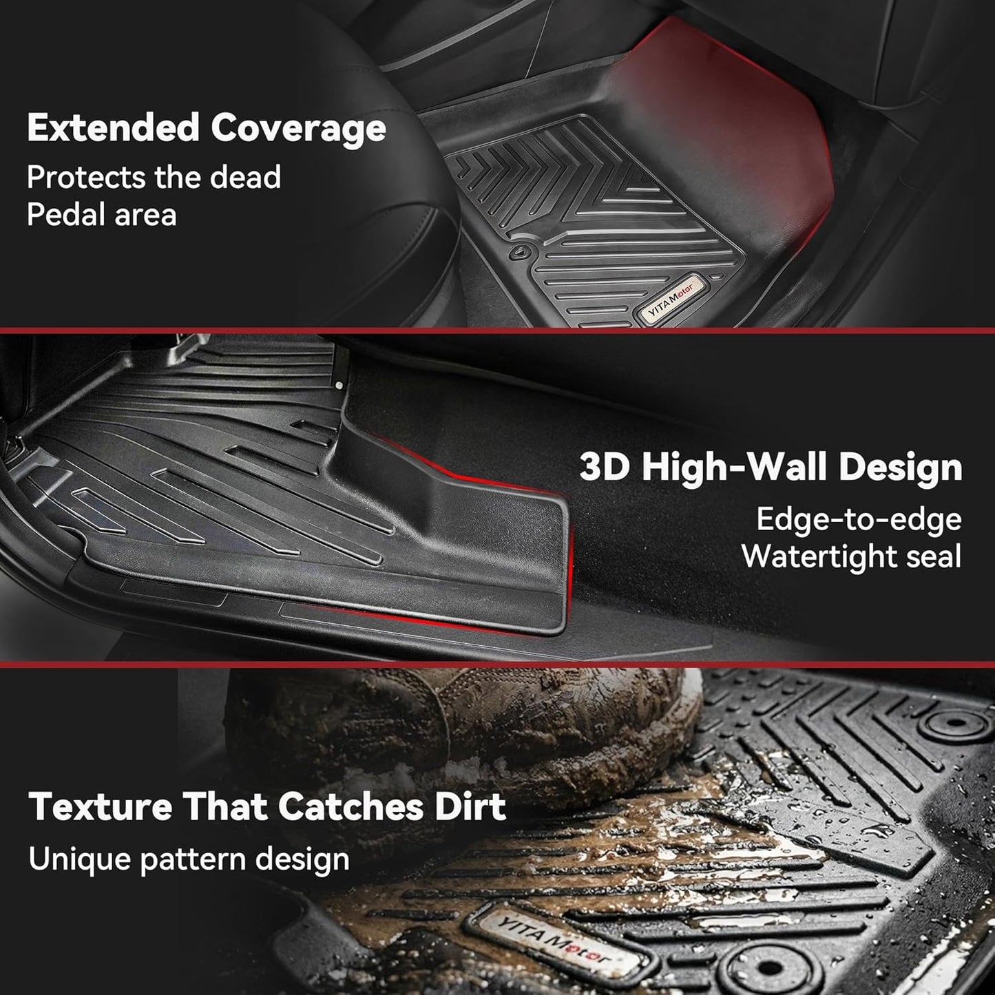 YITAMOTOR Floor Mats & Cargo Mat Fits for Subaru Crosstrek & Impreza 2026 2025 2024 (Non Crosstrek Hybrid), All Weather Protection TPE Waterproof Non-Slip Floor Liners 1st & 2nd Row Set Accessories