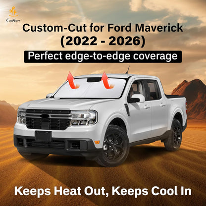 EcoNour Car Windshield Sun Shade | 2025 Upgraded Innovative No-Light-Pass Technology for Maximum Coverage | Foldable Sun Shade Keeps Your Vehicle Cool | Must-Have Car Accessories | Small (59" x 29") - Colors K