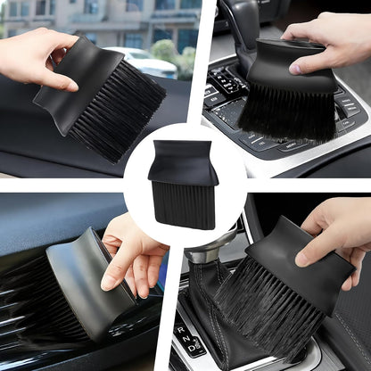 Car Interior Brush, Automotive Interior Dusting Brush, Car Interior Cleaning Brush, Bristles Detailing Brush Dusting for Car Interior, Dashboard, Air Conditioner Vents, Leather, Computer (Yellow)