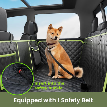 Dog Car Seat Cover for Back Seat, Waterproof Leather Fabric Back Seat Extender for dogs 52.4 * 24.4in, Foldable in The Car, Hard PVC Panels Bottom Support to 330 lbs, for Cars/Mid-Size SUV/Small Truck