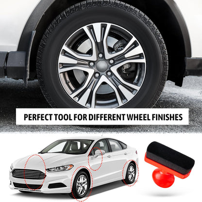 BABYSHEEP Car Tire Shine Applicator,Large Vegan Tire Shine Brush - Automotive Tire Dressing Applicator Brush with Storage Stand for Tire Detailing & Car Wash Kit, Black, 3.6 Inch Length (Black)