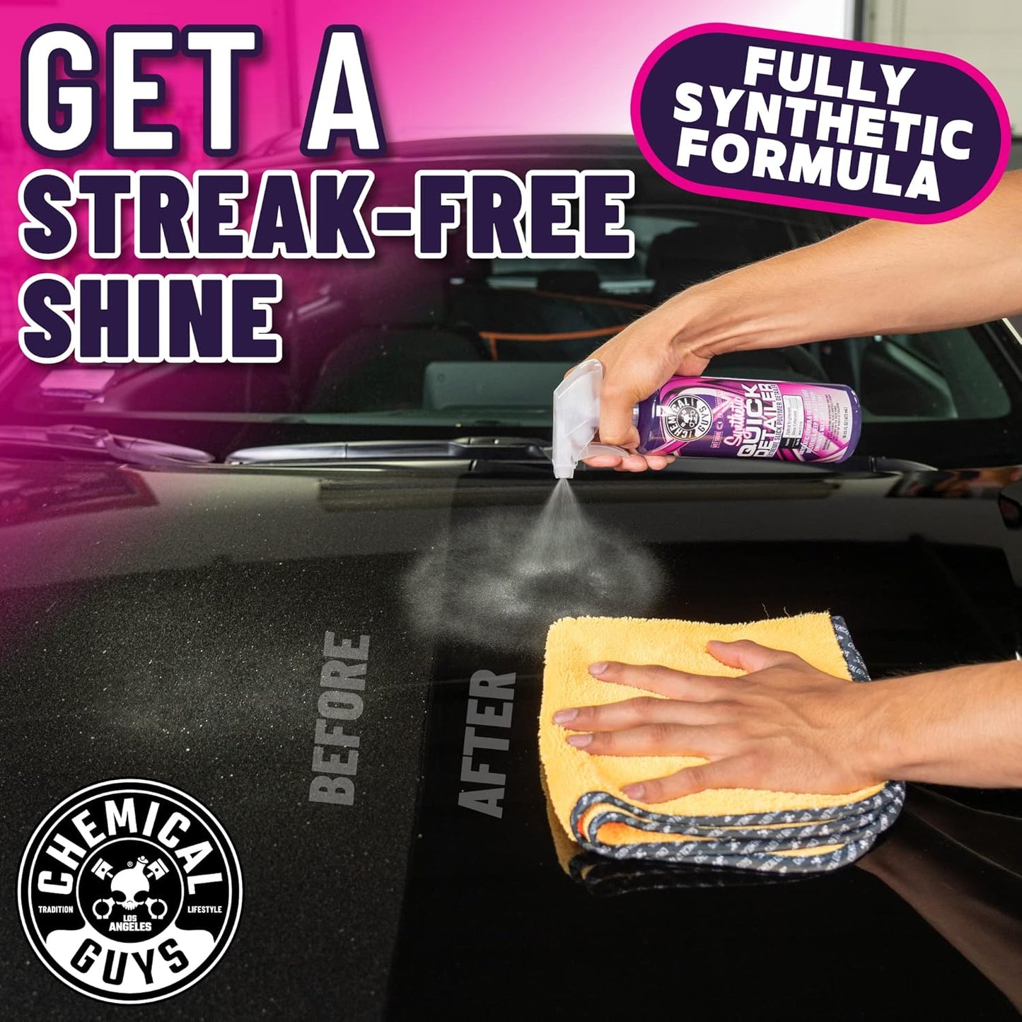 Chemical Guys WAC2111602 Synthetic Quick Detailer, Extreme Slick Polymer Detailer, Great for Cars, Trucks, SUVs, Motorcycles, RVs & More, 16 fl oz (2 Pack)
