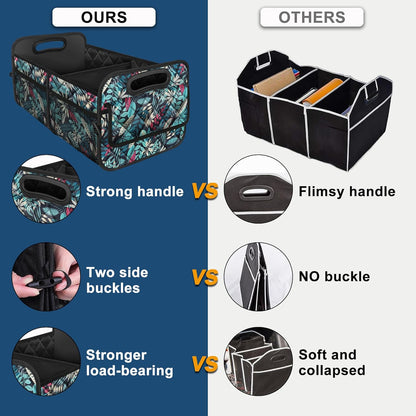 Deosk Car Trunk Organizer for SUV, Car Organizers and Storage with Reinforced Handles, Car Accessories for Women/Men 50LWaterproof Polyester Trunk Organizer, Black
