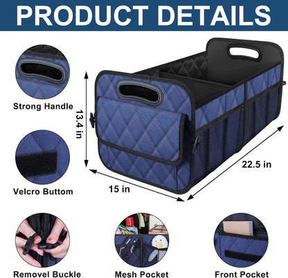 Deosk Car Trunk Organizer for SUV, Car Organizers and Storage with Reinforced Handles, Car Accessories for Women/Men 50LWaterproof Polyester Trunk Organizer, Black