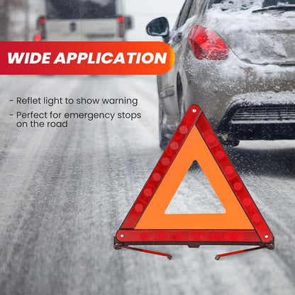 DASBET Emergency Warning Triangles | Roadside Safety Triangle, 3 Pack Foldable Warning Reflective Triangle with Case for Vehicles Breakdown