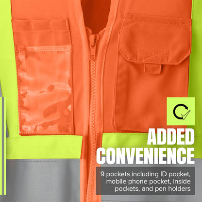 Pioneer Safety Vest for Women With Pockets - Hi-Vis Reflective Tape - For Construction