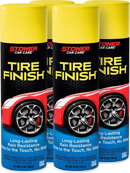 Stoner Car Care 91094-6PK More Shine Tire Finish – Tire Shine Spray Restores Deep Matte Black Finish with Long-Lasting Rain-Resistant Protection, Dry-to-Touch – 12 oz (Pack of 6)