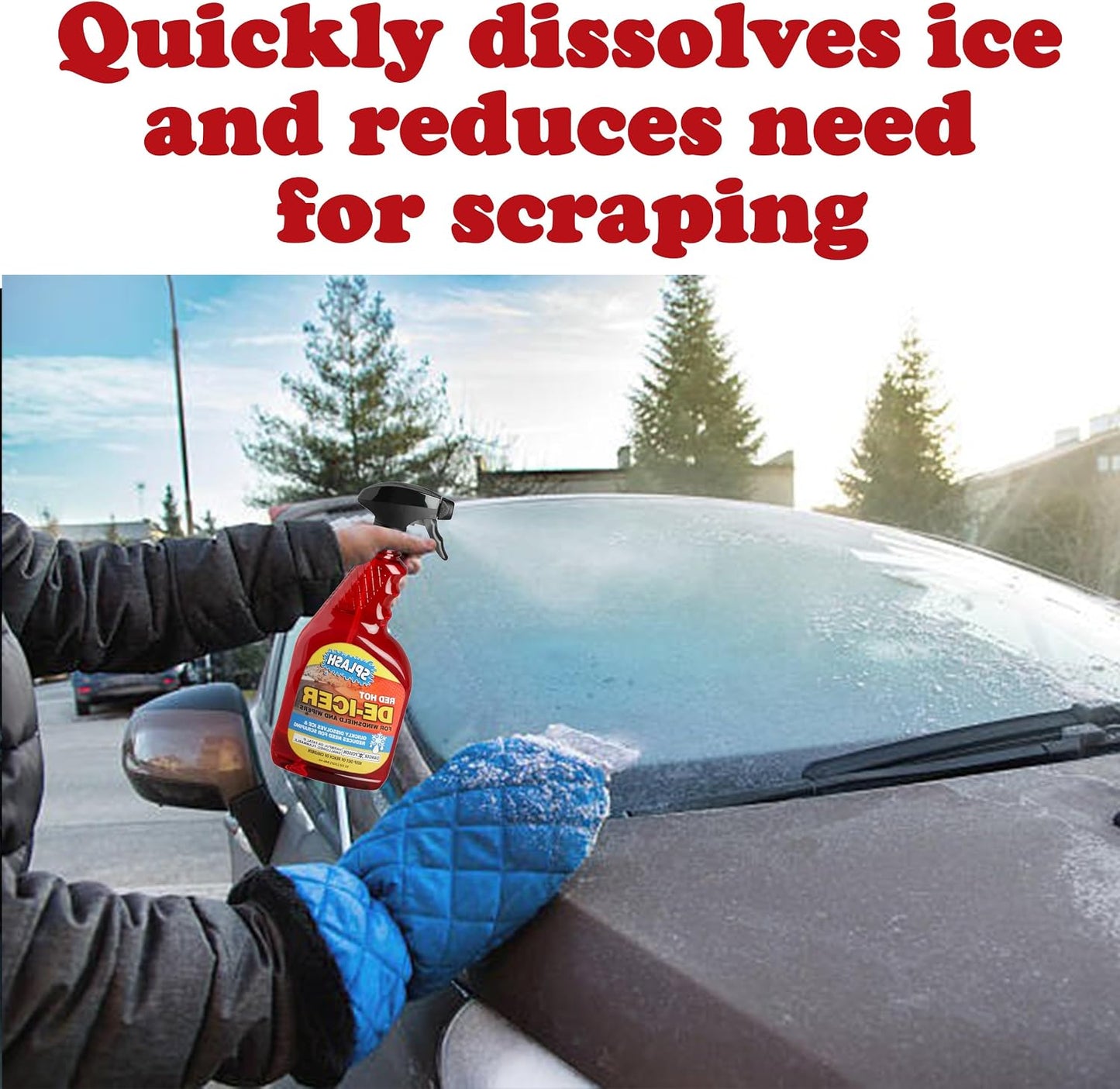 Splash Red Hot De-icer Windshield Trigger Spray 32 Ounces (Pack of 3)