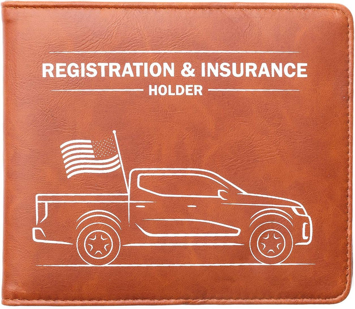 CANOPUS Car Registration & Insurance Holder with Magnetic Closure, Vehicle Document Organizer, Auto Glove Box Wallet, Includes 2 EZ Pass Strip Sets – Truck