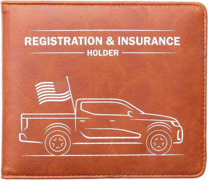 CANOPUS Car Registration & Insurance Holder with Magnetic Closure, Vehicle Document Organizer, Auto Glove Box Wallet, Includes 2 EZ Pass Strip Sets – Truck