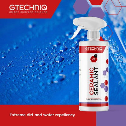 Gtechniq C2 Ceramic Sealant for Cars 16.9 fl oz | Quick Spray-On Paint Protection, Hydrophobic Barrier Repels Dirt & Water, Long-Lasting Gloss & Easy Application