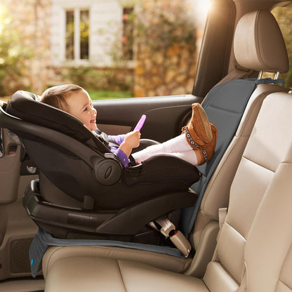 Munchkin Elite Seat Guardian Car Seat Protector, Under Car Seat Cover for Baby and Toddler Seats, Rear or Forward Facing, Dark Grey