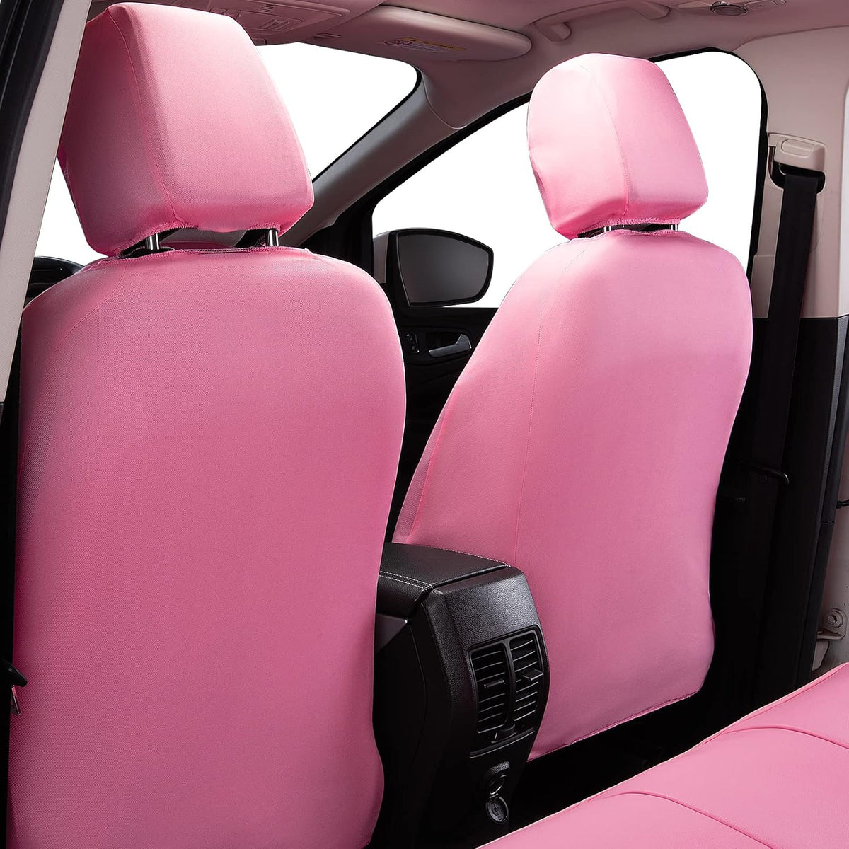 Flying Banner Carbon Fiber Leather Vehicle Seat Covers, Leopard Gray Black, Universal Fit - 8PCS