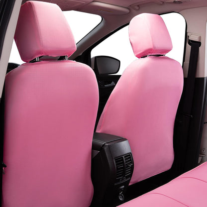Flying Banner Carbon Fiber Leather Vehicle Seat Covers, Leopard Gray Black, Universal Fit - 8PCS