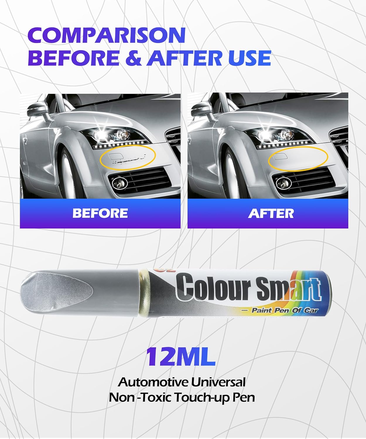 SCUARI Touch Up Paint Pen,Car Paint Pen,Car Paint Scratch Repair,Car Accessories Car Scratch Remover Pen,Car Touch Up Paint,Car Paint Scratch Repair,Paint Pen for Cars Paint Scratch Repair (Black)