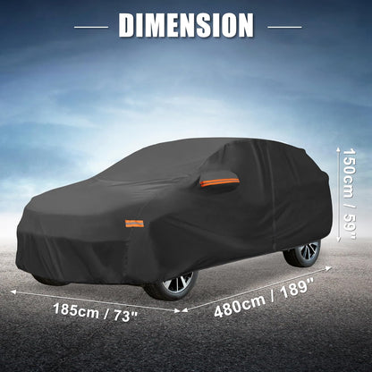 X AUTOHAUX Car Cover for Honda Civic Sedan/Coupe 210D-PU Outdoor Full Car Cover All Weather with Door Zipper for Waterproof Windproof Sun Rain Snow Protection