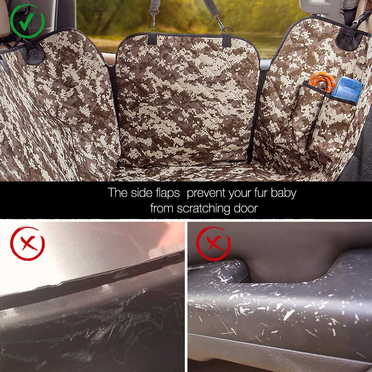 Luxury Dog Car Seat Cover for Back Seat Breathable Mesh Window Dog Hammock for Car 4-Layer Heavy Duty Waterproof Pet Seat Protector Scratch-Proof Car Seat Cover Perfect for Family Road Trips