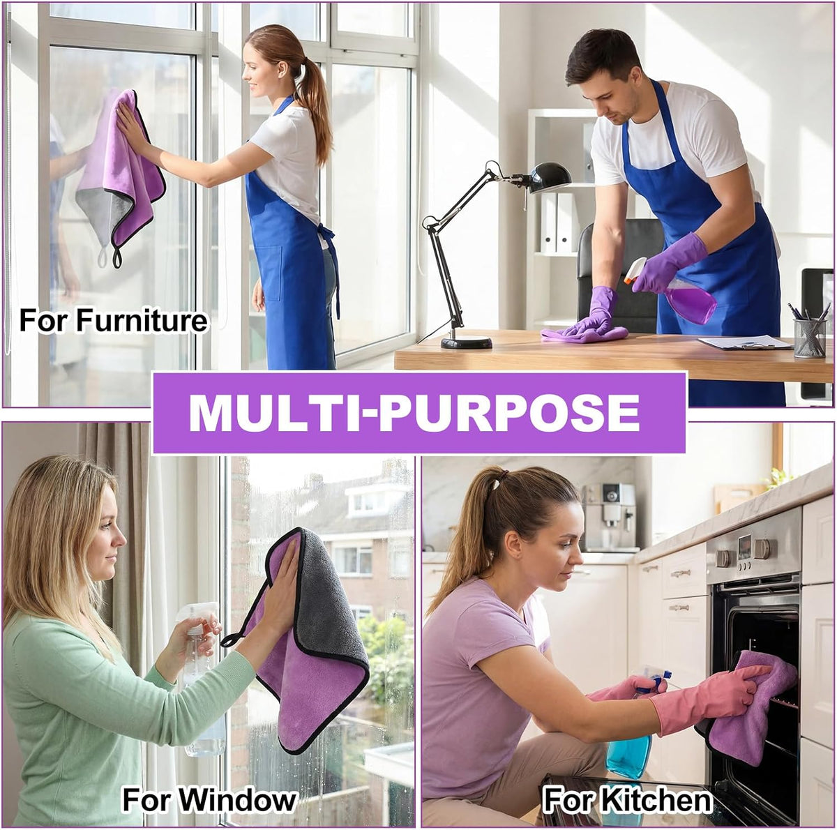 Nuenen 20 Pcs Microfiber Car Drying Towels Microfiber Cleaning Cloth 800 GSM Thick Plush Cleaning Dusting Cloth Auto Detailing Absorbent Towels Rags for Car Household Kitchen Window(Grey and Yellow)