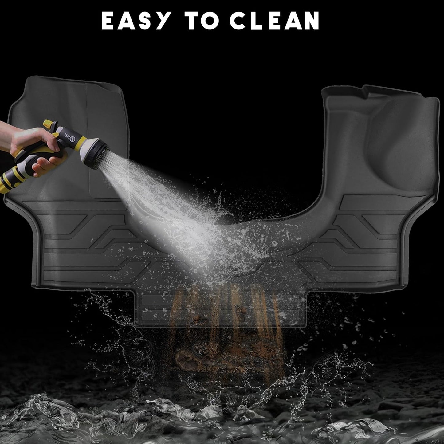 KARPAL Floor Mats for 2007-2013 Chevy Silverado & GMC Sierra 1500 Crew Cab / 2007-2014 2500/3500 HD(Footwell Coverage), All-Weather TPE Custom Fit Floor Liners Car Accessories