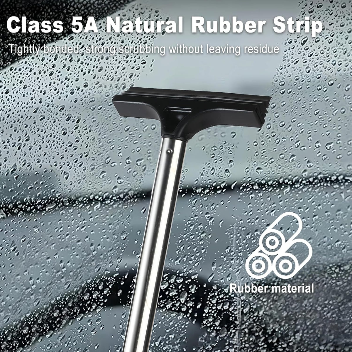 Car Rear View Mirror Wiper, 38.58 In Handle Car Window Squeegee, Retractable Auto Glass Squeegee, Portable Mirror Cleaner Tool for Auto Glass Water Removal Fog Snow (Black)