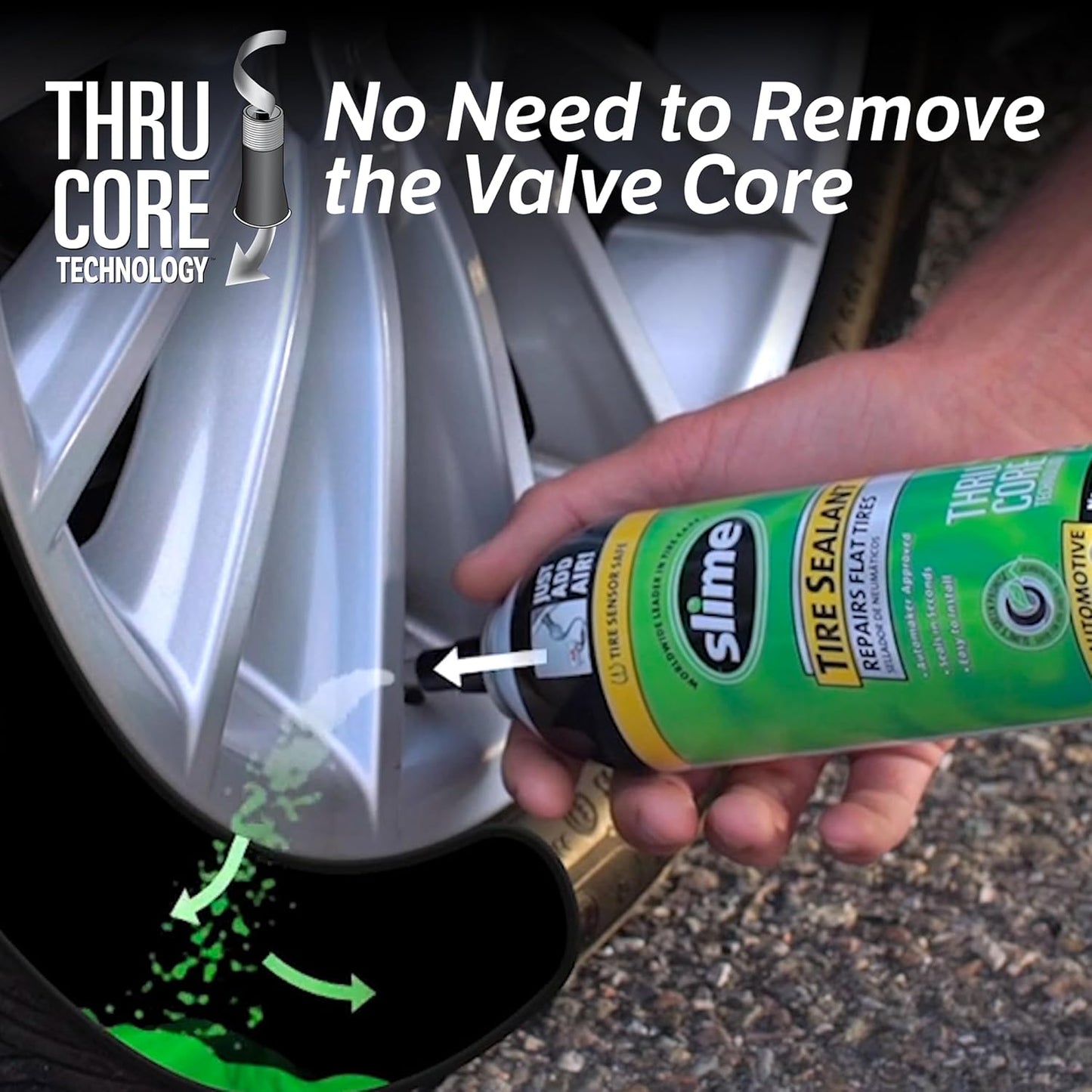 Slime 50107 Flat Tire Puncture Repair, Smart Spair, Emergency Kit For Car Tires, Includes Sealant And Tire Inflator Pump, Suitable For Cars And Other Highway Vehicles, 15 Min Fix