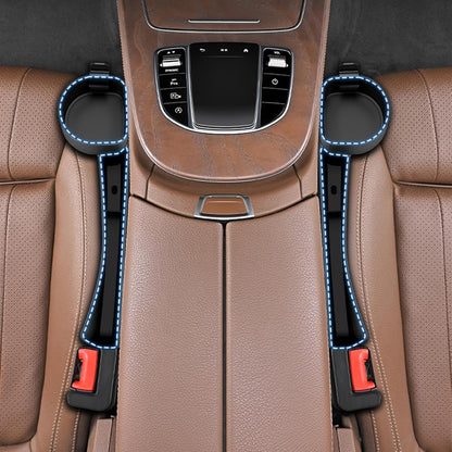 2026 Upgraded Car Seat Gap Filler with Holder and Hook, Car Seat Accessories Interior, Car Seat Gap Plug with Storage Slot, Car Organizer Fit Sedan SUV Truck, 2 Pack Black