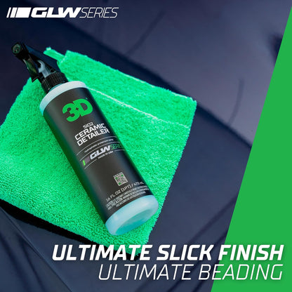 3D Ceramic Detailer, GLW Series | Hyper Gloss Finish | SiO2 Peak Hydrophobic Top Coat | Extends Life of Waxes, Sealants, Coatings | DIY Car Detailing Spray | 16 oz