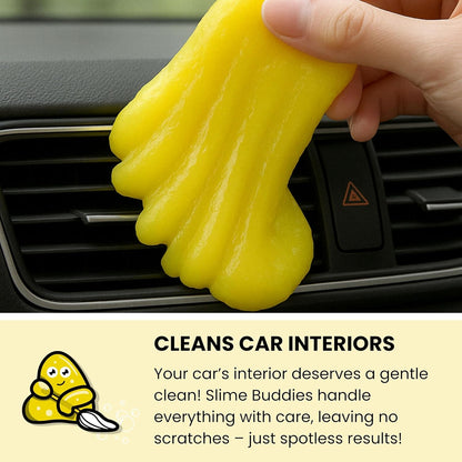 Slime Buddies Car Cleaning Gel Putty - Strawberry Scented Interior Detailing Tool for Cup Holders, Air Vents & Keyboard - Reusable Auto Detailing Accessories - Dust Remover Goop - Gifts for Men Women