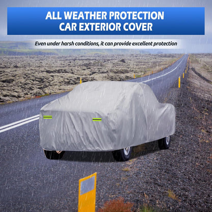 6 Layers Car Cover Waterproof All Weather for Automobiles, Size A3 with Zipper Cotton Fit for Toyota Camry, Honda Accord, Ford Mustang, Chevy Camaro/Malibu,Kia Optima/K5 (187-198 inch)