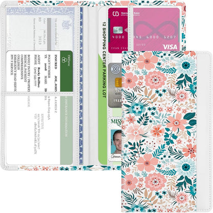 Car Registration and Insurance Holder, Auto Truck Document Holder with Magnetic Shut, Vehicle Glove Box Car Organizer, Interior Car Accessories for Women Men (Bow)