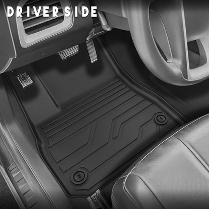KARPAL Floor Mats for 2007-2013 Chevy Silverado & GMC Sierra 1500 Crew Cab / 2007-2014 2500/3500 HD(Footwell Coverage), All-Weather TPE Custom Fit Floor Liners Car Accessories