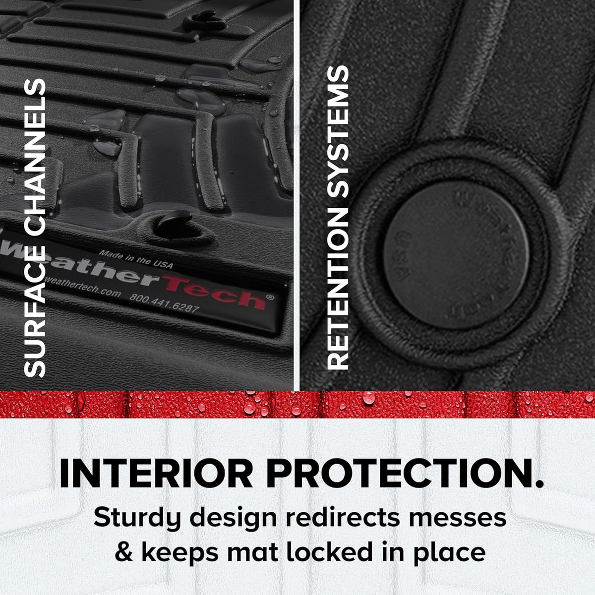 WeatherTech Custom Fit FloorLiners for Nissan Altima - 1st Row (4417741), Black
