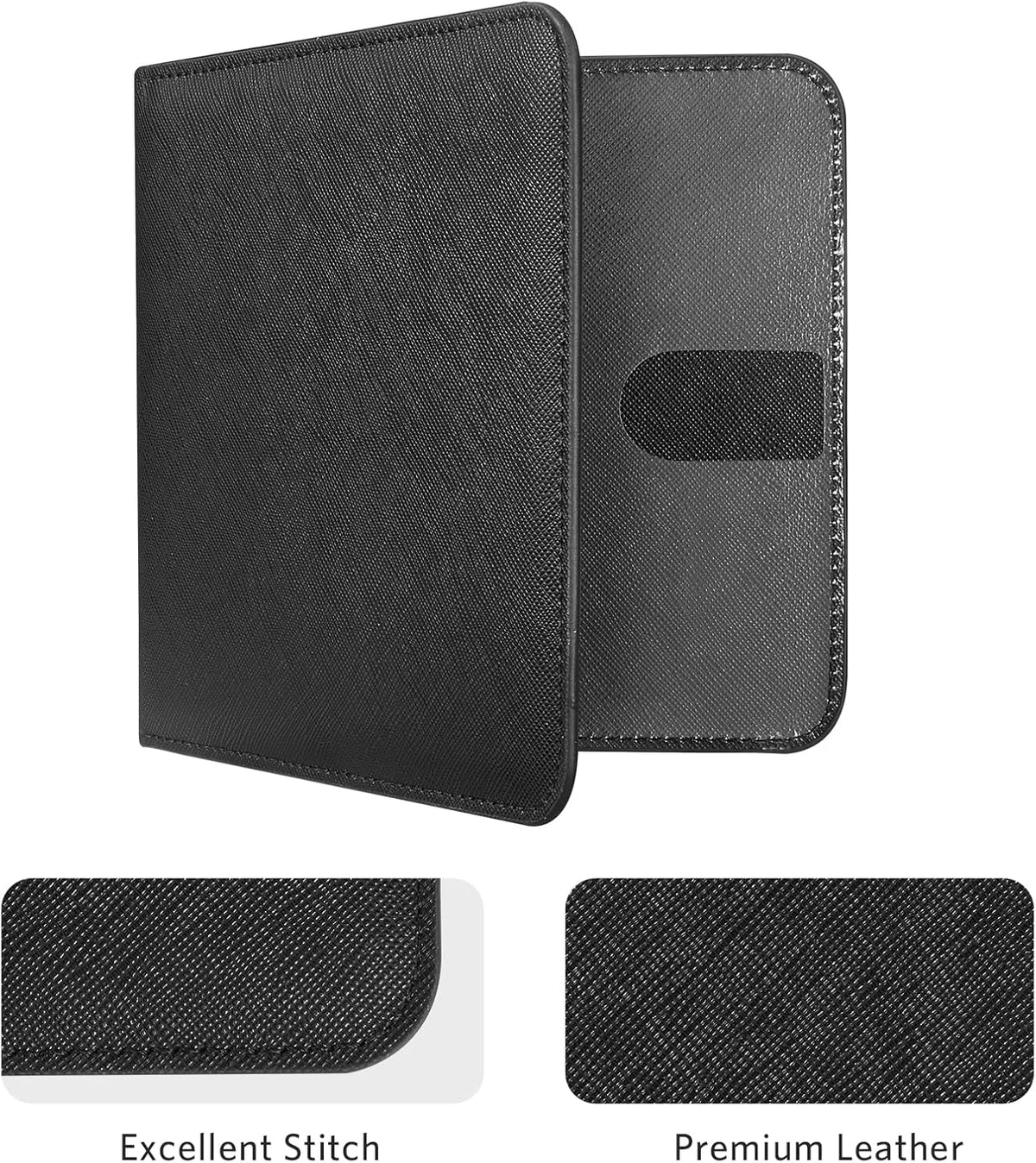 CoBak Car Registration and Insurance Holder - Men and Women Small Lightweight Vehicle Glove Box Car Organizer, Auto Truck Comparment Accessories Case for Essential Document, Driver License (Black)