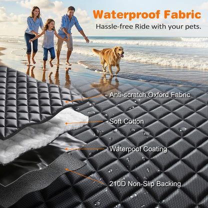 URPOWER Dog Car Seat Cover for Pets 100% Waterproof Seat Cover Hammock 600D Heavy Duty Scratch Proof Nonslip Durable Soft Back Seat Covers for Cars and SUVs