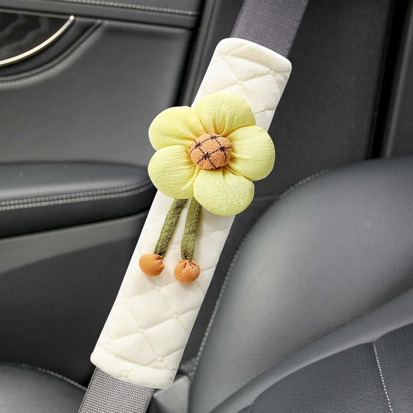 Amooca 2-Pack Soft Seat Belt Covers Universal Car Shoulder Pad Cushions with Braid Pattern for Comfortable Driving & Bag Strap Protection Red