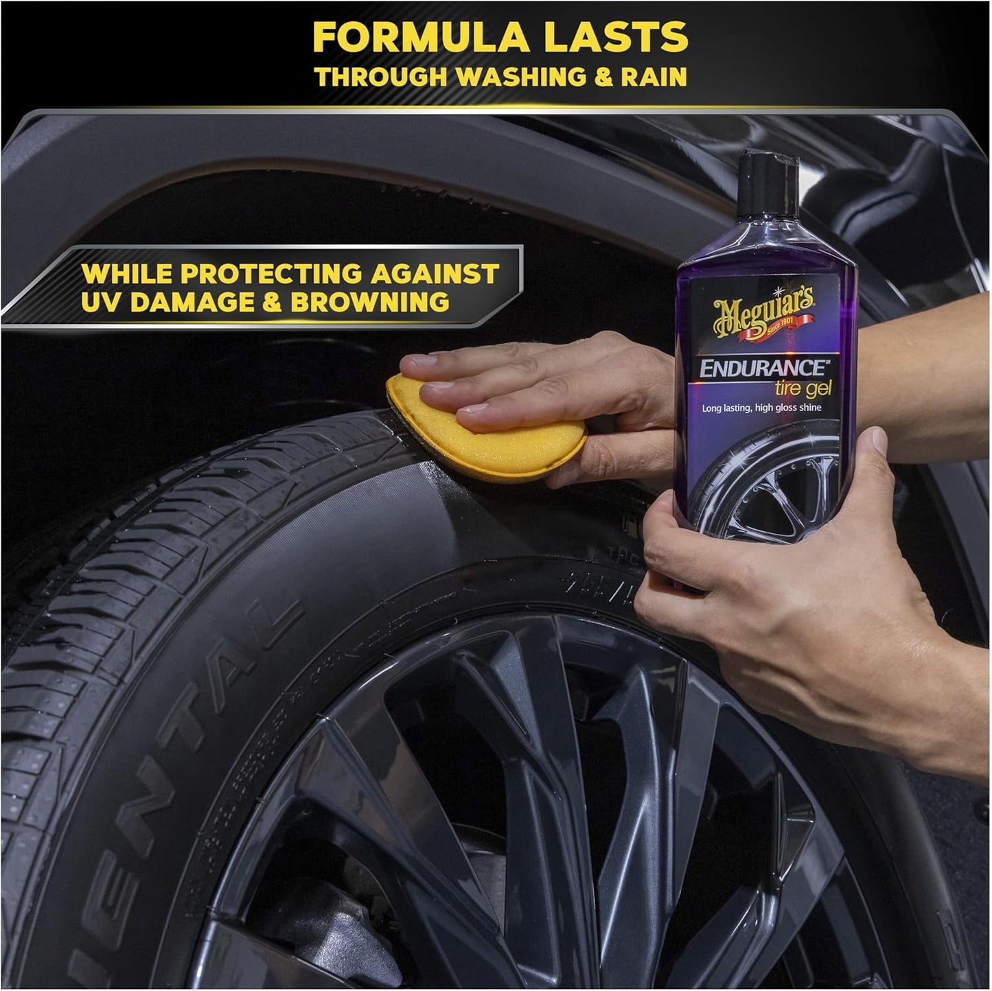 Meguiar’s Endurance Tire Gel - Tire Shine Gel, Premium Car Tire Shine For A Lasting Glossy Finish; Apply To Tires Cars, Trucks & Suvs To Keep Tires Looking Deep Black And Clean -16 Oz