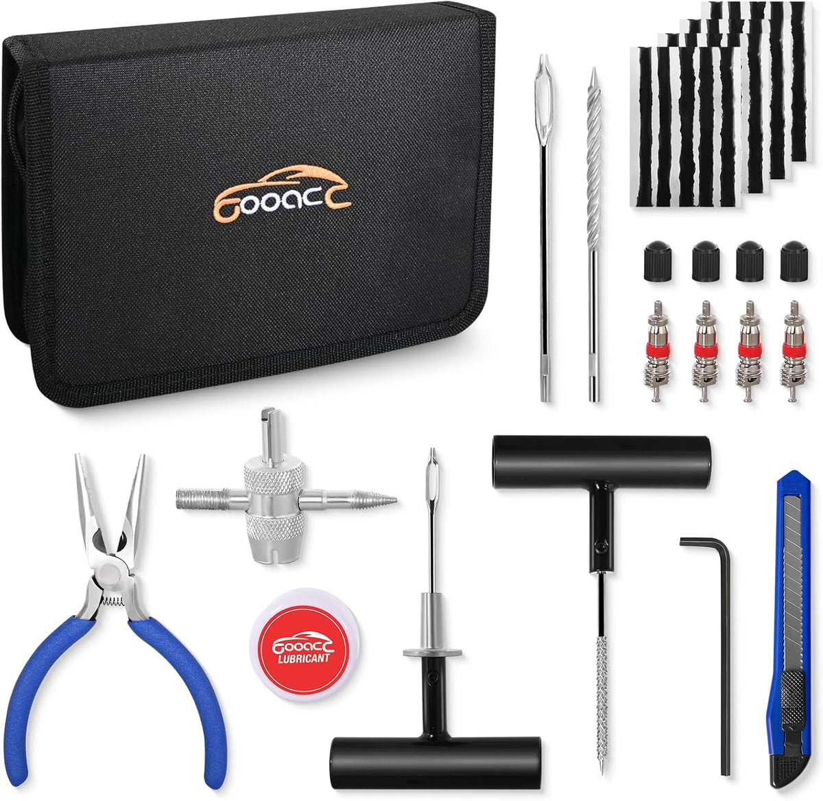 GOOACC Tire Repair Kit - 106pcs Heavy Duty Tire Plug Kit Flat Tire Puncture Repair Kit for Car, Motorcycle, ATV, UTV, RV, Tractor, Trailer