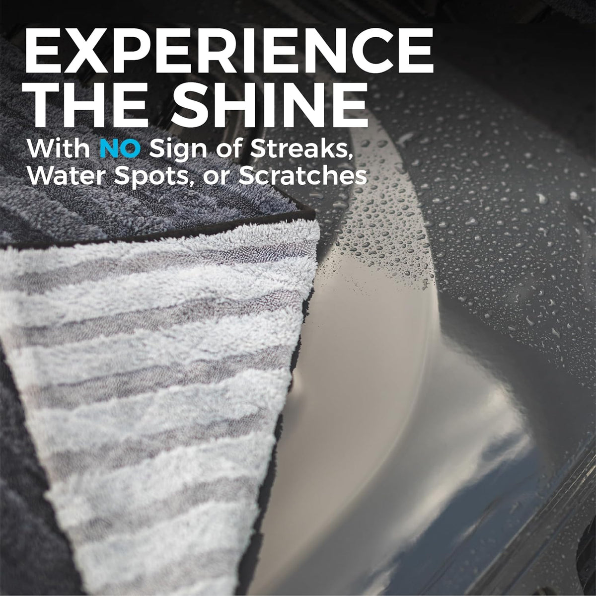 The Rag Company Gauntlet Car Drying Towel, Ultra-Absorbent 70/30 Blend Korean Microfiber, Dries Vehicles Faster Without Scratching, 900 GSM, 30x36 Inches, Ice Grey/Grey, 1-Pack