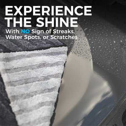 The Rag Company Gauntlet Car Drying Towel, Ultra-Absorbent 70/30 Blend Korean Microfiber, Dries Vehicles Faster Without Scratching, 900 GSM, 30x36 Inches, Ice Grey/Grey, 1-Pack