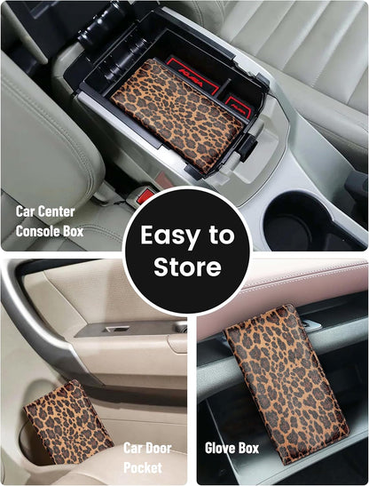 Yarnic Leopard Car Registration and Insurance Holder, Car Document Holder with Magnetic Closure, Car Organizer Vehicle Glove Box Compartment Organizer, Car wallet Case for Teens Men Women