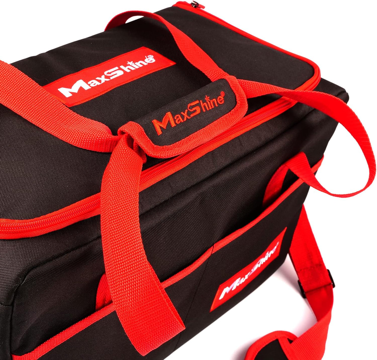 Maxshine Car Detailing Organizer Bag Tote | Black 600D Oxford Fabric, Water-Resistant & Lightweight | Professional Auto Detailing Tool Bag with Multiple Pockets for Car Care & Garage Storage