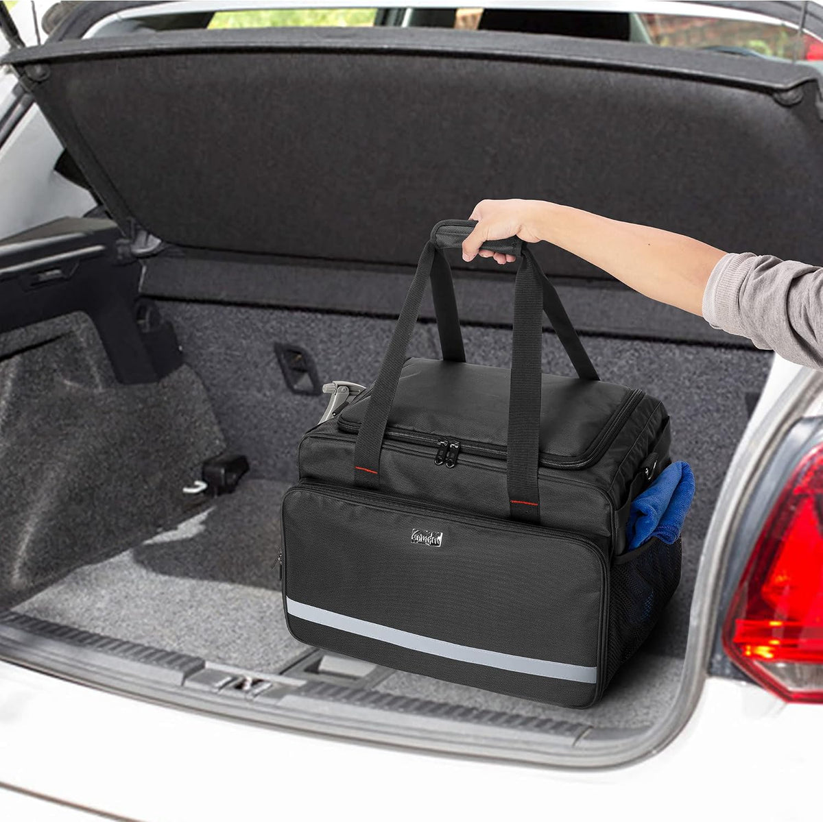 samdew Large Detailing Bag, Detail Organizer for Auto Detailing Supplies Storage, Car Cleaning Caddy for Vehicle Wash Tools, Car Care Box for Detailing Bottles, Towel, Buffer and More, Bag Only