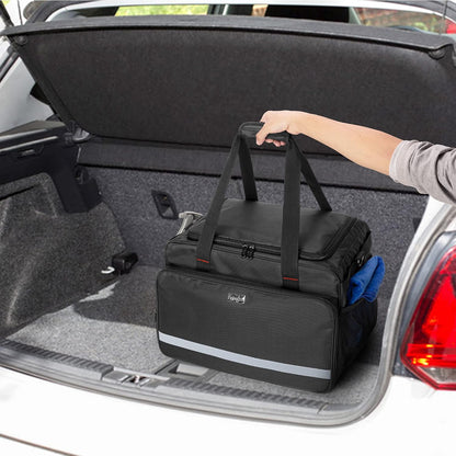 samdew Large Detailing Bag, Detail Organizer for Auto Detailing Supplies Storage, Car Cleaning Caddy for Vehicle Wash Tools, Car Care Box for Detailing Bottles, Towel, Buffer and More, Bag Only