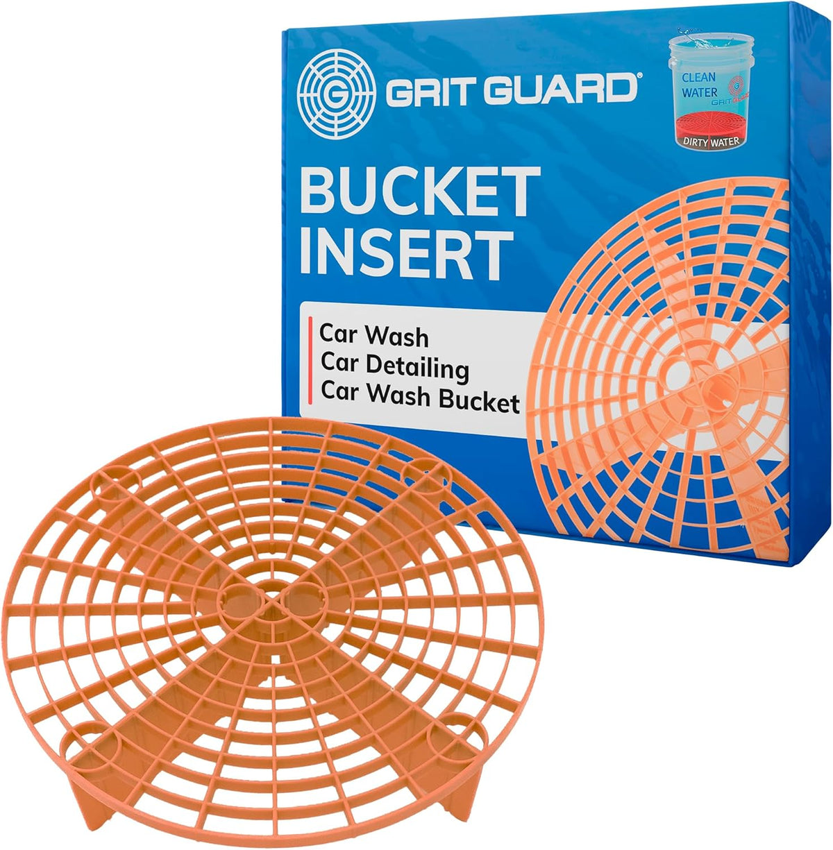 Grit Guard The Original Black Bucket Insert - 10" Diameter Car Wash Bucket for Car Washing, Detailing Compatible with 3.5, 4, 5 and 6 Gallon Buckets - Made in the USA